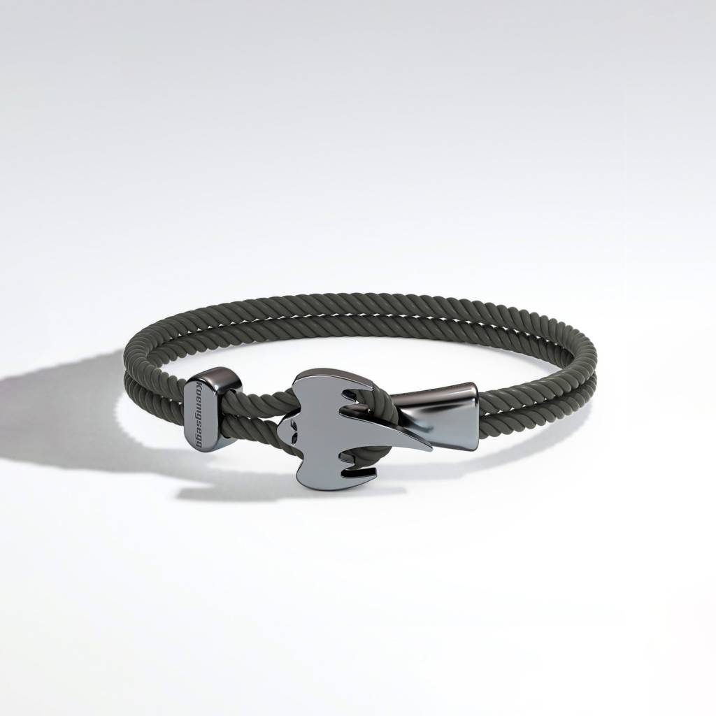 Ghost braided bracelet - Oxidized Silver