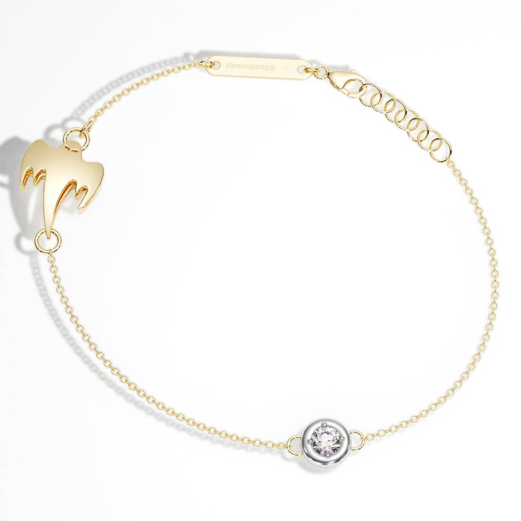 Gold Ghost Chain Bracelet with Diamond Accent