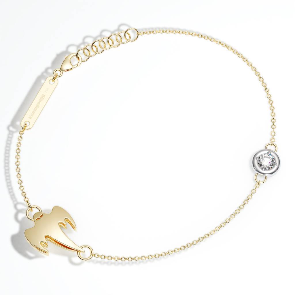 Gold Ghost Chain Bracelet with Diamond Accent