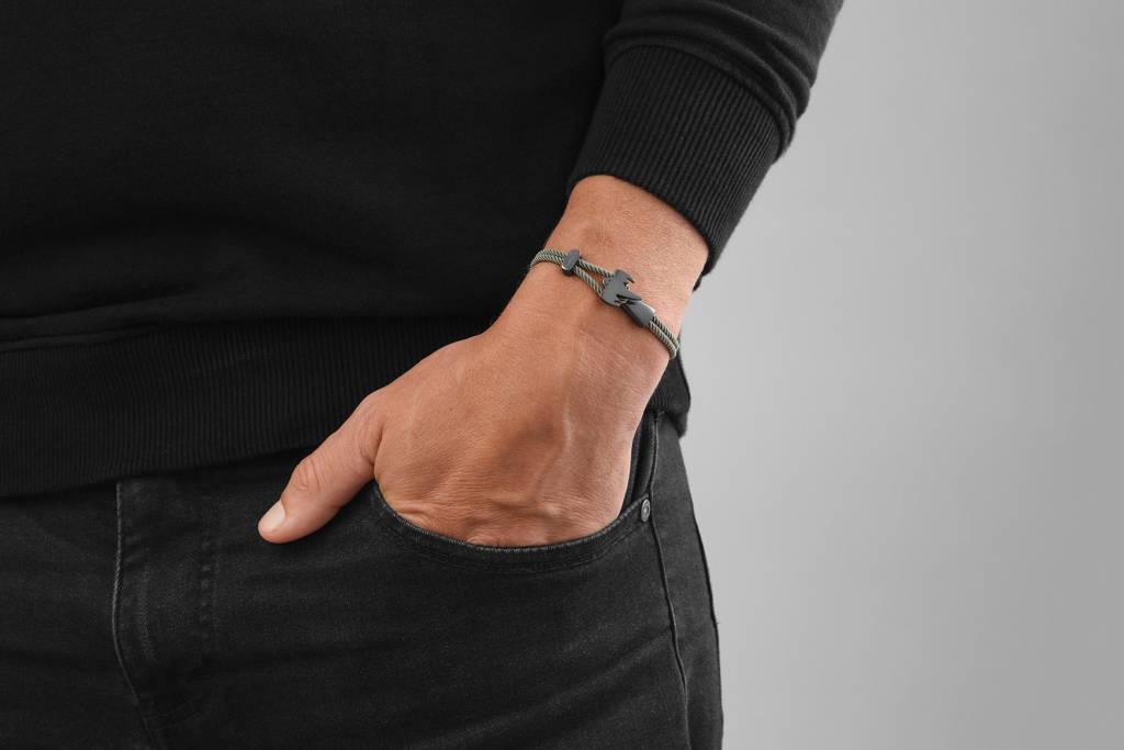 Ghost braided bracelet - Oxidized Silver