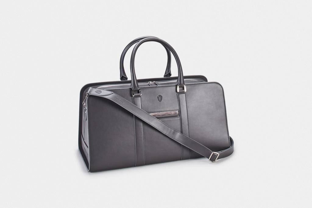 Leather Weekend Bag - Grey