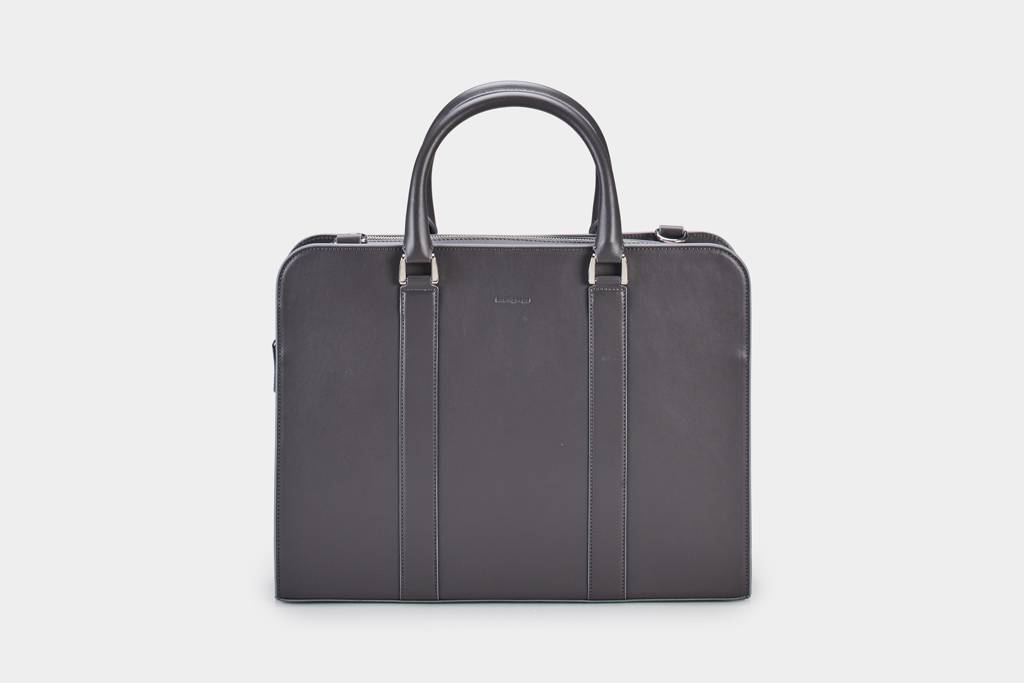 Leather Briefcase - Grey