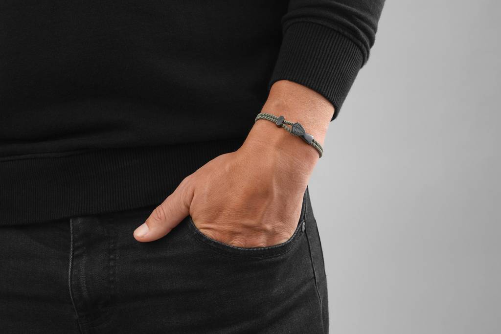 Koenigsegg Shield Braided Bracelet - Oxidized Silver